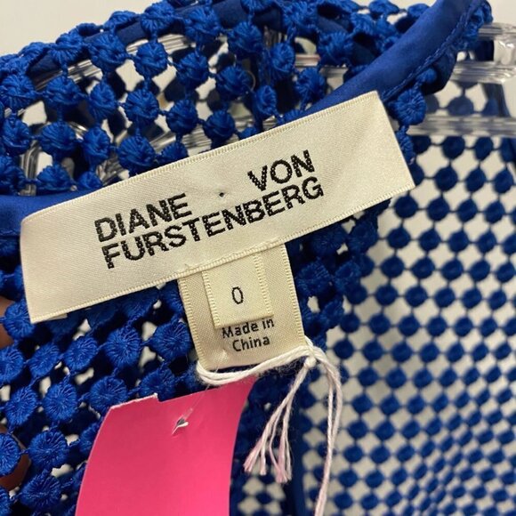 Diane Von Furstenberg Cobalt Blue Perforated Dress - Picture 5 of 5